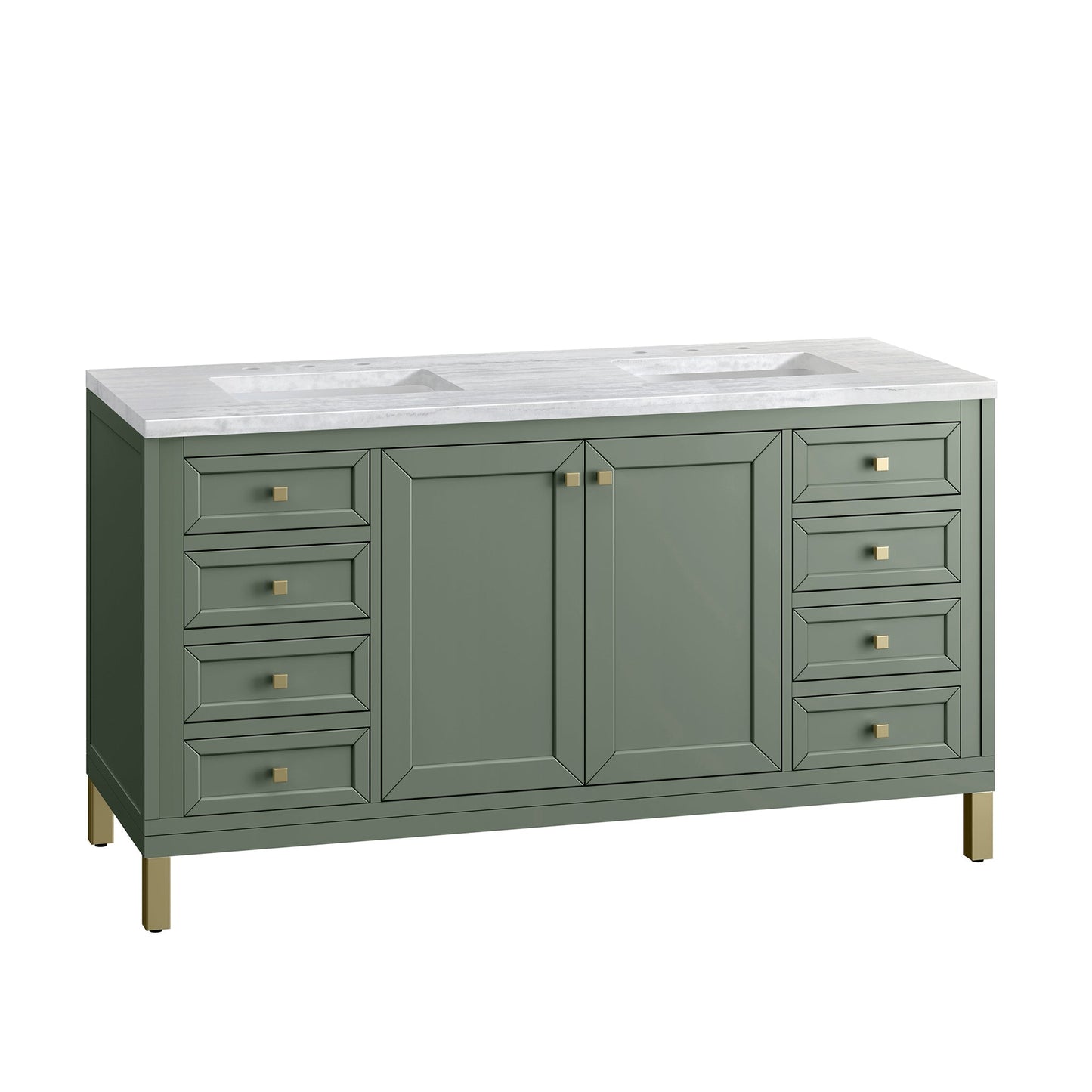 
                  
                    Chicago 60" Double Bathroom Vanity in Smokey Celadon Double bathroom Vanity James Martin Vanities 
                  
                
