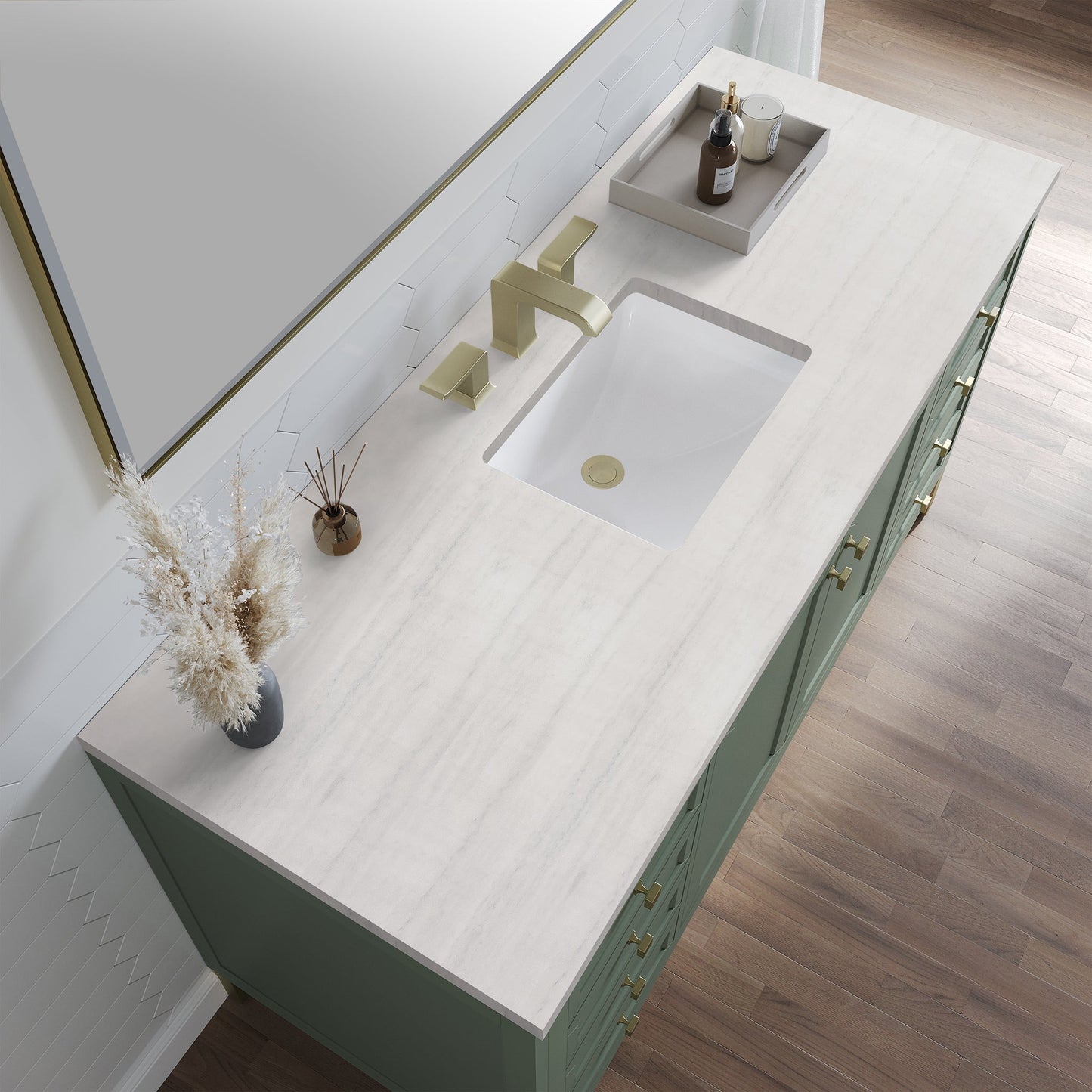 
                  
                    Chicago 60" Single Bathroom Vanity in Smokey Celadon Single Bathroom Vanity James Martin Vanities 
                  
                