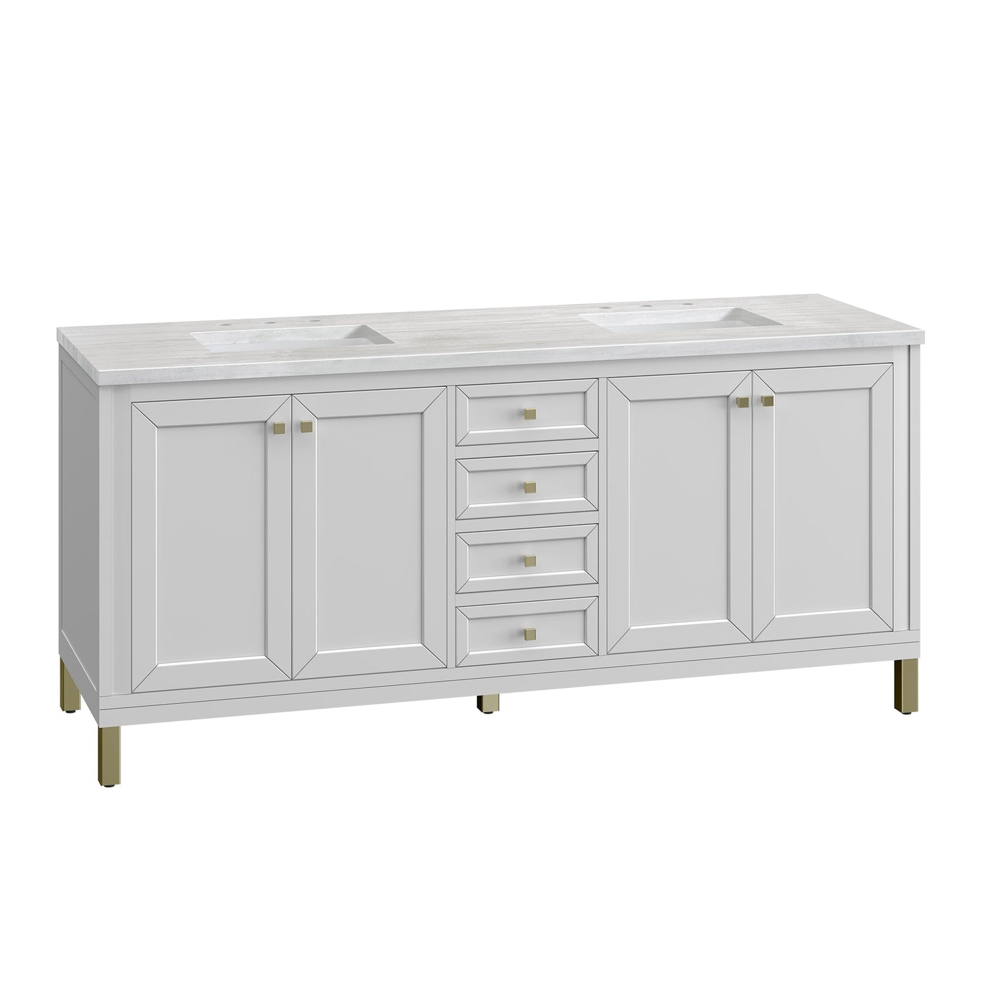 
                  
                    Chicago 72" Double Bathroom Vanity in Glossy White Double bathroom Vanity James Martin Vanities 
                  
                