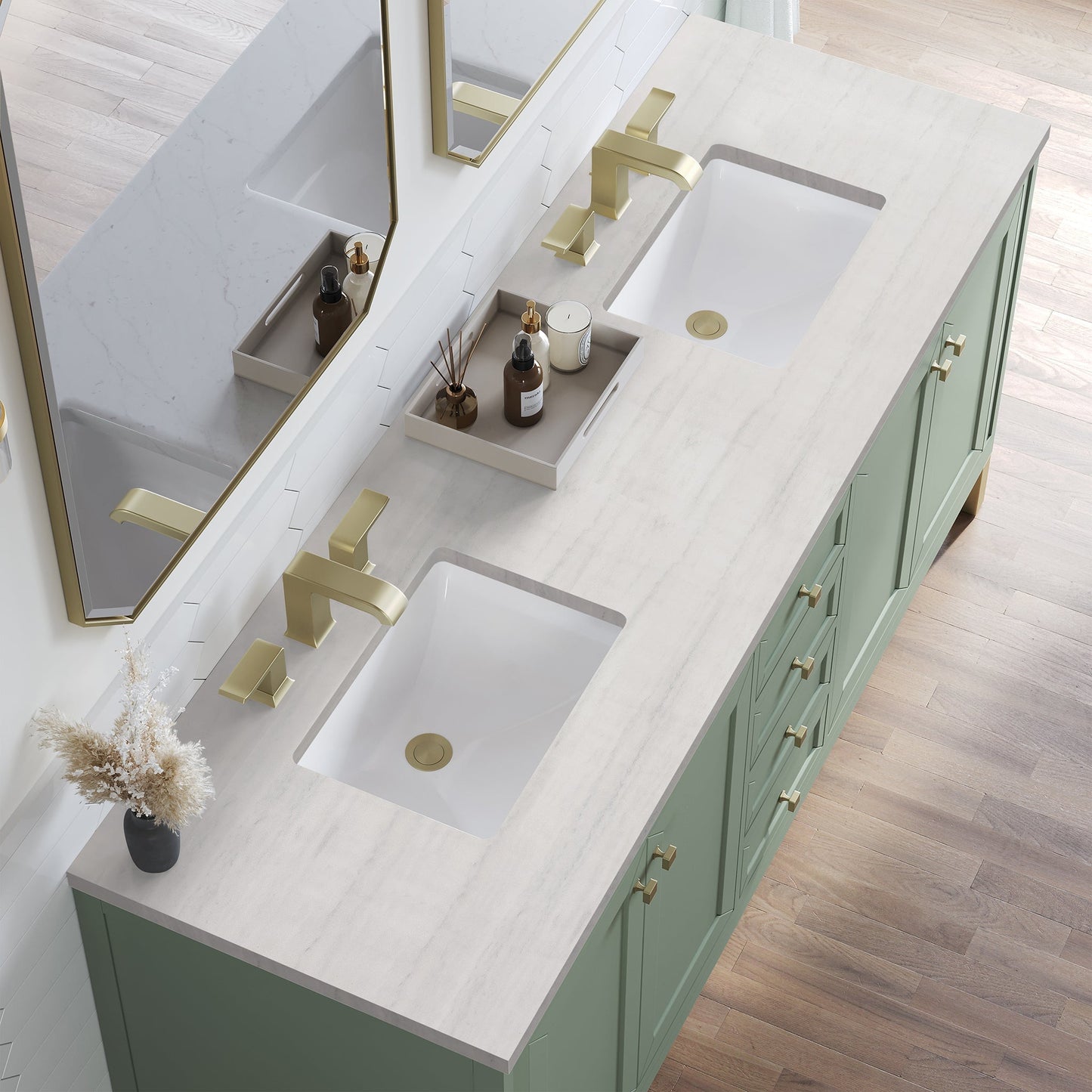 
                  
                    Chicago 72" Double Bathroom Vanity in Smokey Celadon Double bathroom Vanity James Martin Vanities 
                  
                