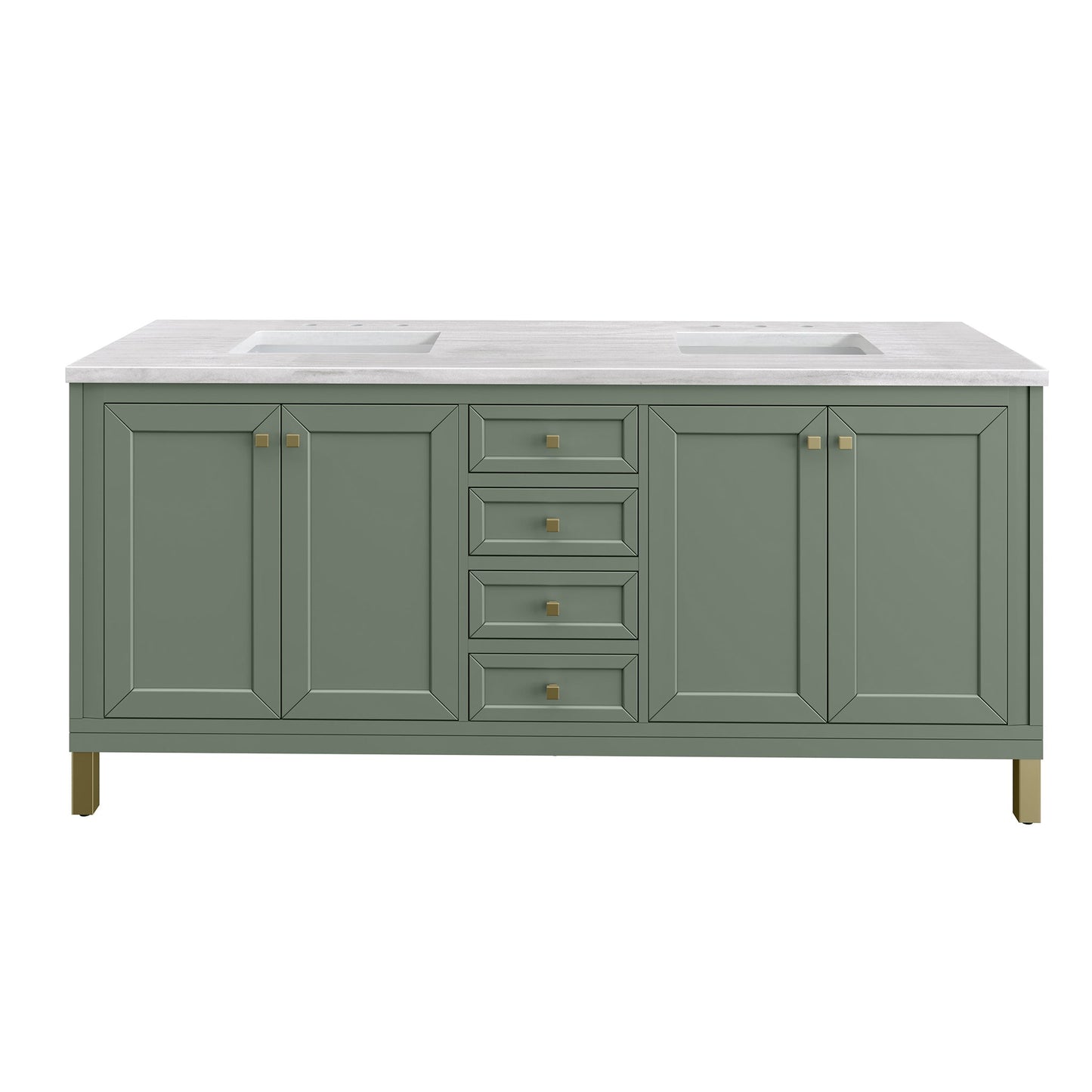 
                  
                    Chicago 72" Double Bathroom Vanity in Smokey Celadon Double bathroom Vanity James Martin Vanities 
                  
                