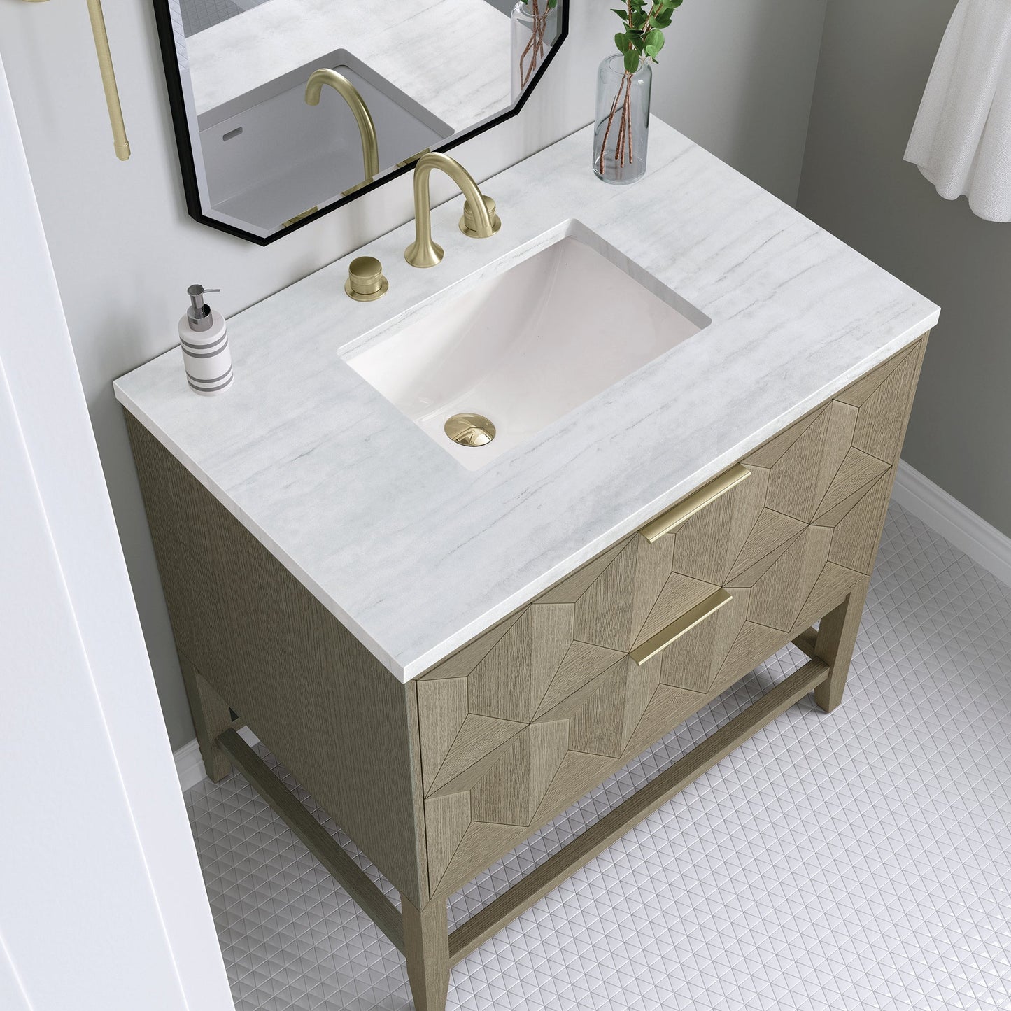 
                  
                    Emmeline 36" Single Vanity Single Bathroom Vanity James Martin Vanities Artic Fall Solid Surface 
                  
                