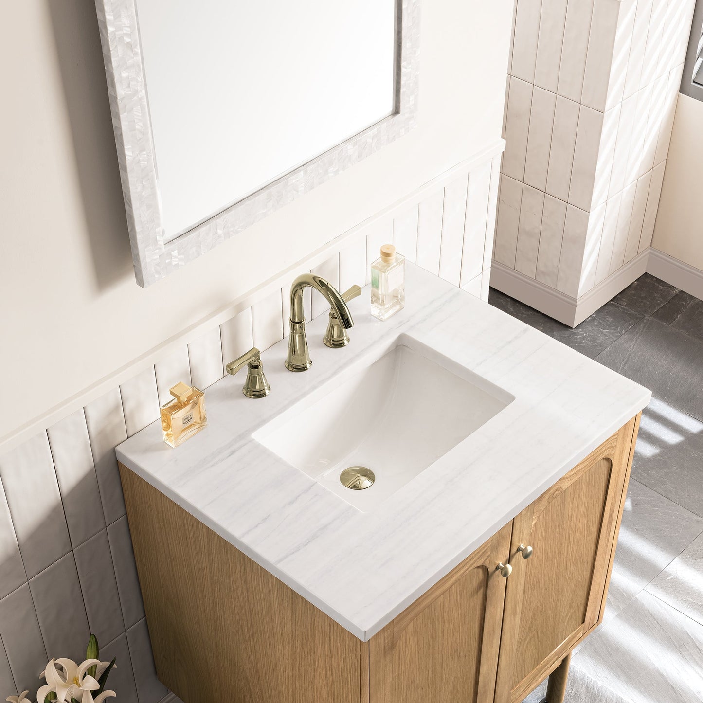 
                  
                    Laurent 30" Single Vanity Single Bathroom Vanity James Martin Vanities Arctic Fall Solid Surface 
                  
                