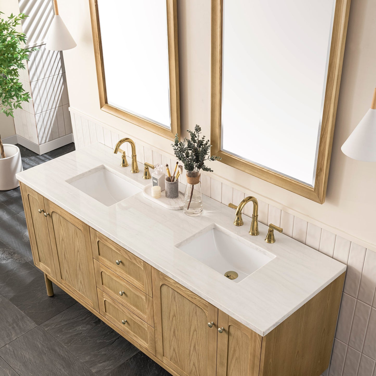 
                  
                    Laurent 72" Double Vanity Double Bathroom Vanity James Martin Vanities Arctic Fall Solid Surface 
                  
                