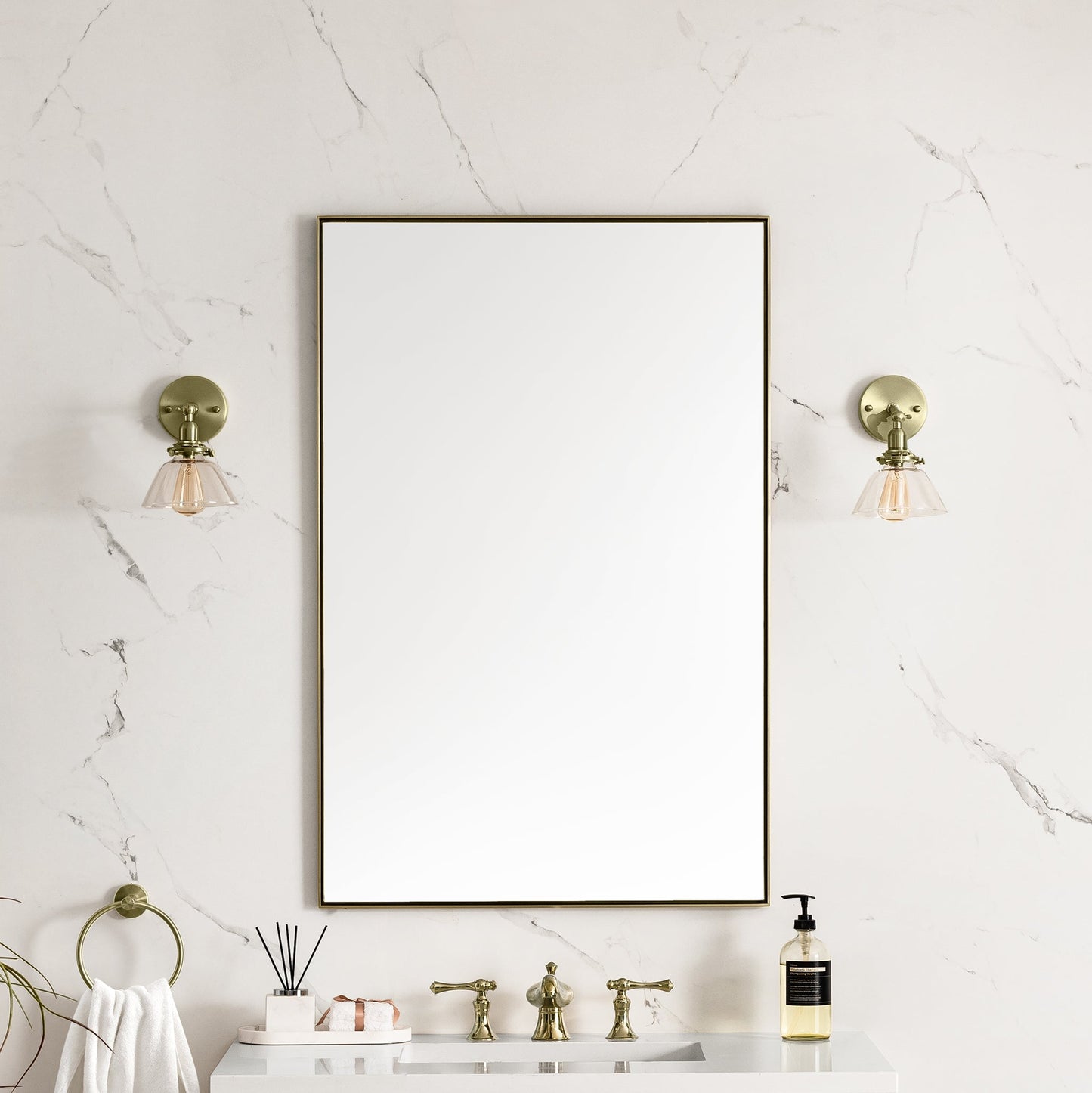 
                  
                    Rohe 26" Rectangular Mirror James Martin Vanities Champagne Brass 
                  
                