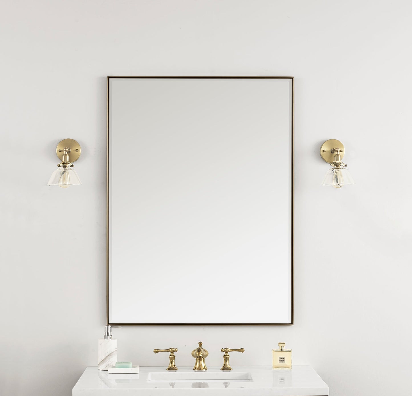 
                  
                    Rohe 30" Rectangular Mirror James Martin Vanities Champagne Brass 
                  
                