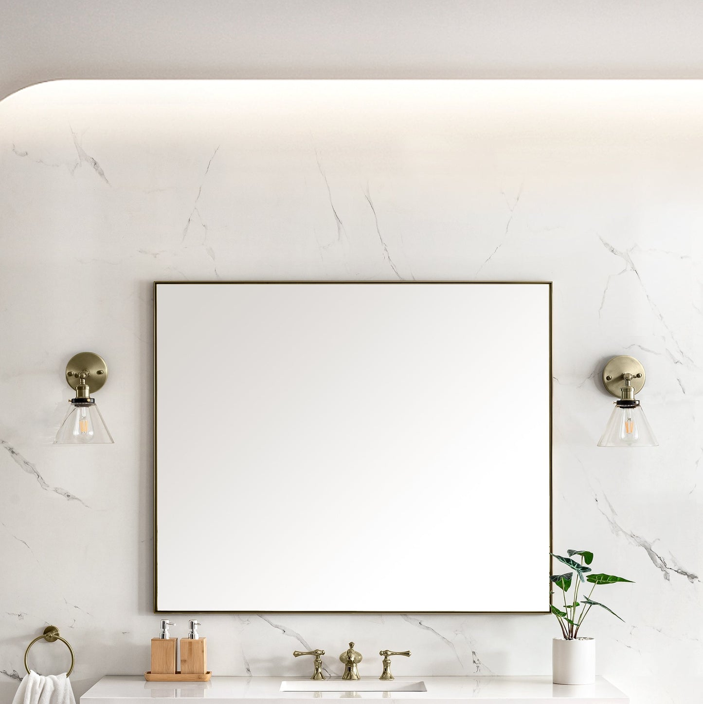 
                  
                    Rohe 48" Rectangular Mirror James Martin Vanities Champagne Brass 
                  
                